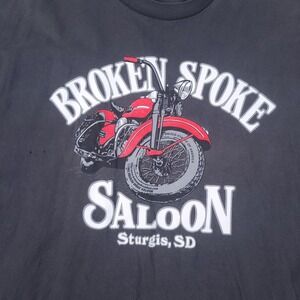 Broken Spoke Saloon Shirt Mens 2XL Black Sturgis Motorcycle Rally Biker SD Tee